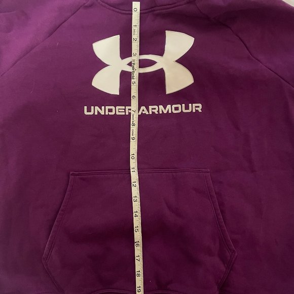 Women's Size XL Purple Hoodie Loose Sweatshirt W/ White & Silver Lettering Excel - Picture 12 of 14